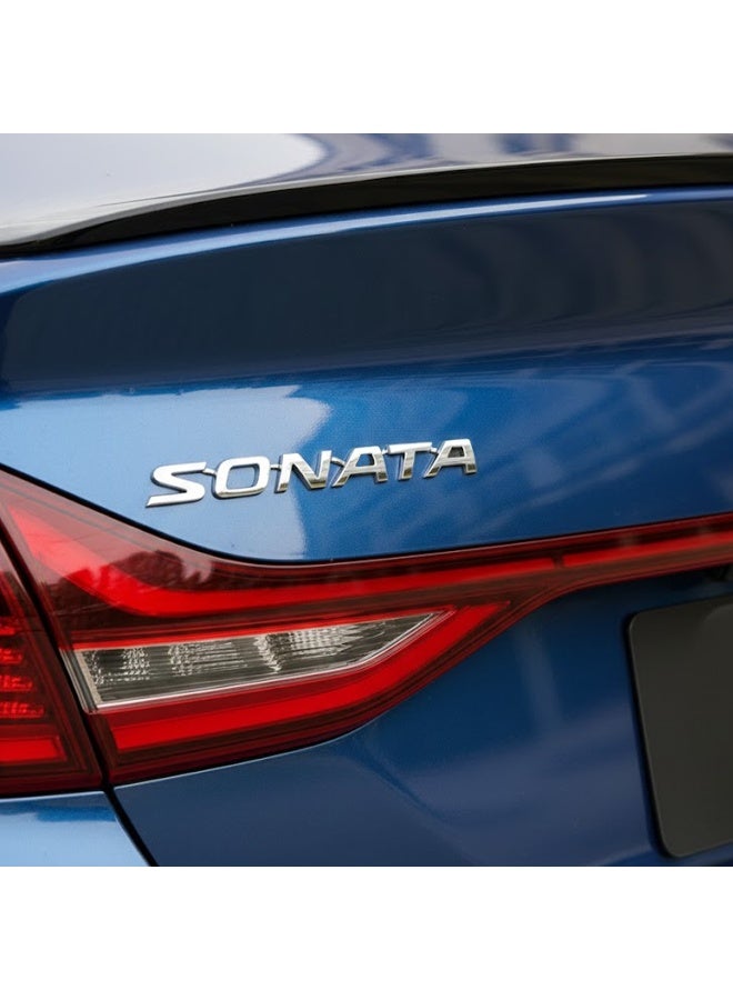 Sonata Hyundai Sonata Chrome Rear Trunk Emblem Badge 3D Letter Logo – Premium Metallic Finish Car Boot Nameplate Sticker, Adhesive Backed Replacement Decal, Scratch Resistant Durable Exterior Body Accessory for Hyundai Sonata Models - Image 2